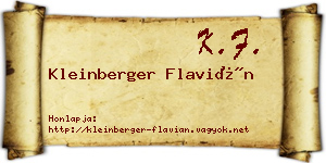 Kleinberger Flavián névjegykártya